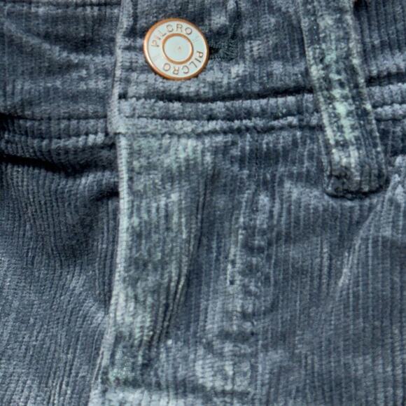 Anthropologie Pilcro Slim Boyfriend Crop Corduroy Pants Blue Size 26 Petite - Picture 7 of 9